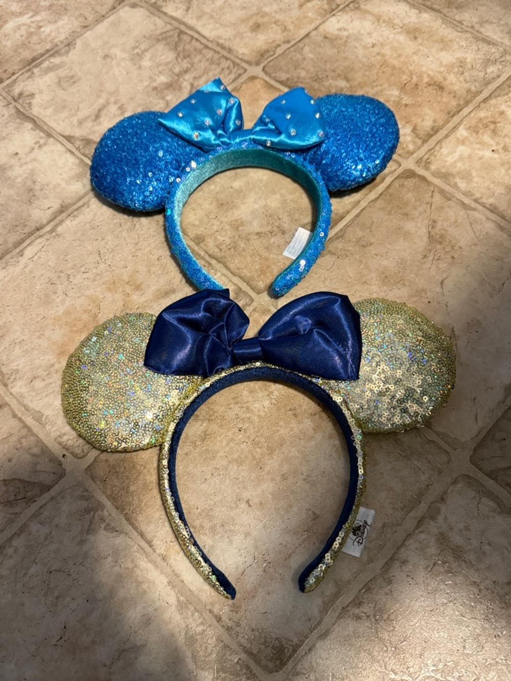 Disney Minnie Mouse Blue and Gold 50th Anniversary Ear Bundle - No Tags